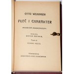 WEININGER Otto - Geschlecht und Charakter. Grundlegende Sezierung, 1-2 Sätze, 1926