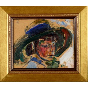 Wlastimil Hofman (1881-1970), Portret w kapeluszu