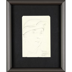 Wlastimil Hofman (1881-1970), Portret damy w kapeluszu, 1936