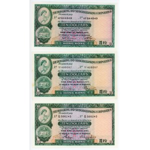 Hong Kong 3 x 10 Dollars 1975 - 1983