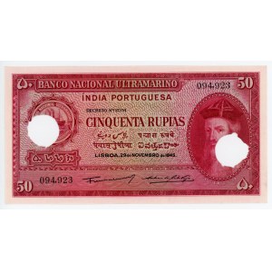India Portuguese 50 Rupias 1945