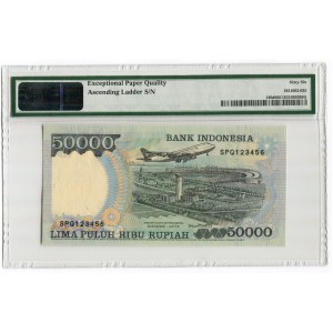 Indonesia 50000 Rupiah 1995 (1998) PMG 66 Fancy Number