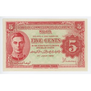 Malaya 5 Cents 1941 (1945)