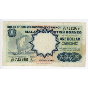 Malaya & British Bornea 1 Dollar 1959