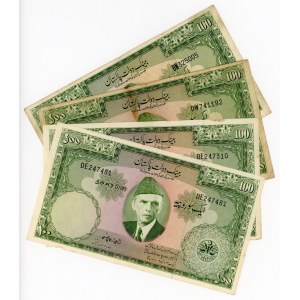 Pakistan 4 x 100 Rupees 1957 (ND)