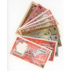 Sri Lanka Lot of 6 Banknotes 1977 - 1990