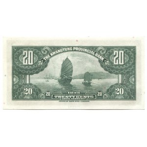 China Kwantung Provincial Bank 20 Cents 1935