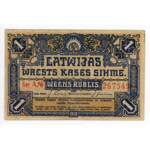 Latvia 1 Rublis 1919