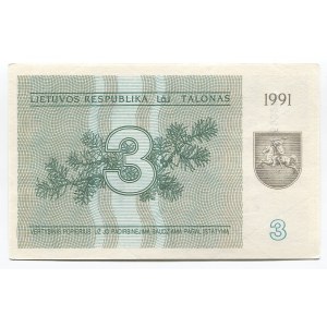 Lithuania 3 Talonas 1991