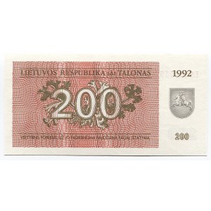Lithuania 200 Talonas 1992
