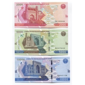 Uzbekistan 2000, 5000 & 10000 Som 2021
