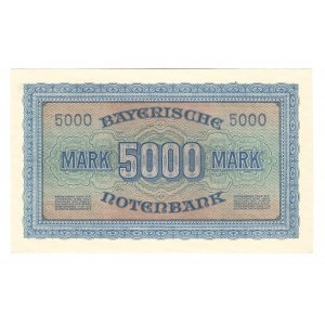 Germany - Weimar Republic Bavaria 5000 Mark 1922