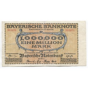 Germany - Weimar Republic Bayerische Banknote 1000000 Mark 1923