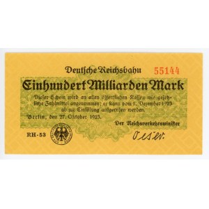 Germany - Weimar Republic 100 Milliarden Mark 1923