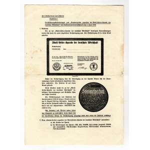 Germany - Third Reich Adolf Hitler Wirtschaft Spende Company Certificate 1936