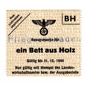 Germany - Third Reich Hanseatic City 1 Bett Aus Holz 1944