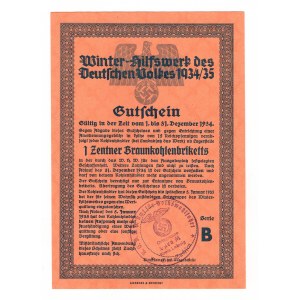 Germany - Third Reich Winterhilfswerk 1 Reichsmark 1934 - 1935 Seria B