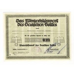 Germany - Third Reich Winterhilfswerk 10 Reichsmark 1938