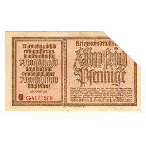 Germany - Third Reich Winterhilfswerk 50 Reichspfennig 1939 - 1940 Without Underprint