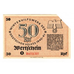 Germany - Third Reich Winterhilfswerk 50 Reichspfennig 1940 - 1941 Without Underprint