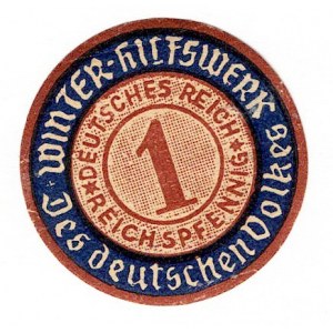 Germany - Third Reich Winterhilfswerk 1 Reichspfennig 1940 - 1941