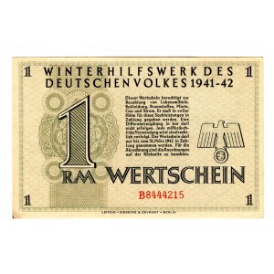 Germany - Third Reich Winterhilfswerk 1 Reichsmark 1941 - 1942
