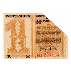 Germany - Third Reich Winterhilfswerk 1 Reichsmark 1943 - 1944