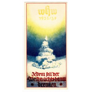 Germany - Third Reich Winterhilfswerk Advertisement Card Tree in the Snow 1936 - 1937