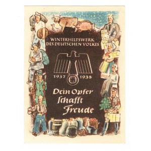 Germany - Third Reich Winterhilfswerk Advertisement Card Peoples 1937 - 1938