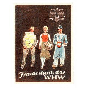 Germany - Third Reich Winterhilfswerk Advertisement Card Walking People 1937 - 1938