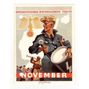 Germany - Third Reich Winterhilfswerk Advertisement Card Drummer 1939 - 1940 November