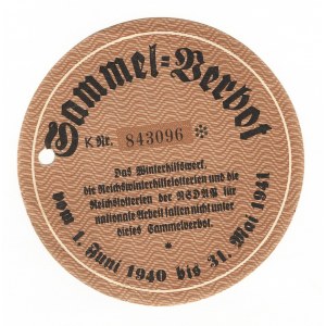 Germany - Third Reich Winterhilfswerk Advertisement Charity 1940 With Serial Number