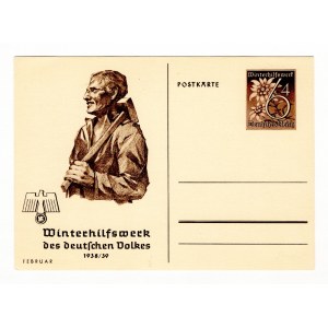 Germany - Third Reich Winterhilfswerk Postcard Man 1938 - 1939 Febrary