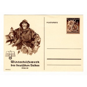 Germany - Third Reich Winterhilfswerk Postcard Man 1938 - 1939 March