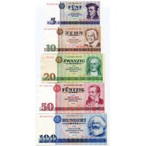 Germany - DDR Lot of 5 Banknotes 1975