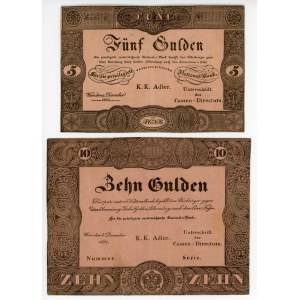 Austria 5 & 10 Gulden 1833 - 1834