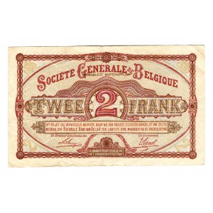 Belgium 2 Francs 1916 German Occupation - WW I