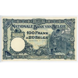 Belgium 100 Francs - 20 Belgas 1928