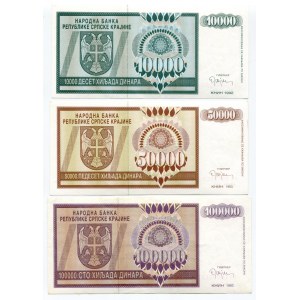 Croatia 10000 - 50000 - 100000 Dinara 1992 - 1993