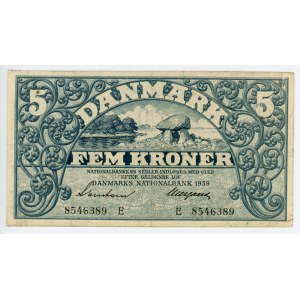 Denmark 5 Kroner 1939