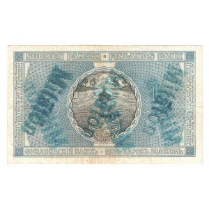 Finland 5 Markkaa 1909 With Underprint
