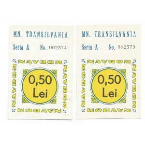 Romania 2 x 0.50 Lei 1965 (ND) With Consecutive Numbers