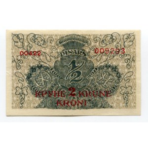 Yugoslavia 2 Kronen on 1/2 Dinara 1919