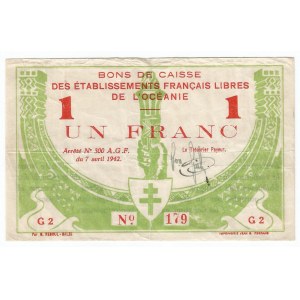 French Polynesia 1 Franc 1942