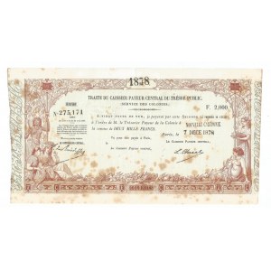 New Caledonia 2000 Francs 1878