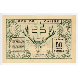 New Caledonia 50 Centimes 1942