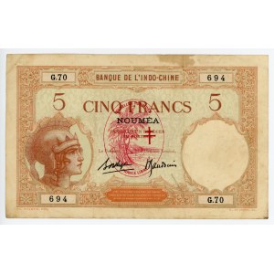 New Hebrides 5 Francs 1941 (ND)