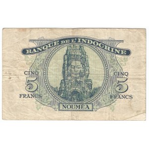 New Hebrides 5 Francs 1945 Overprint