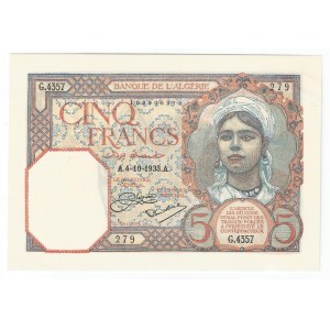 Algeria 5 Francs 1933