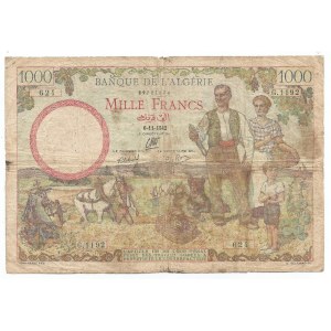 Algeria 1000 Francs 1942